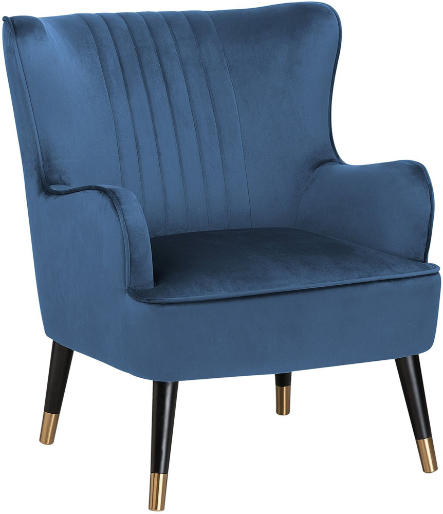Sessel Samtstoff blau VARBERG Bild 1