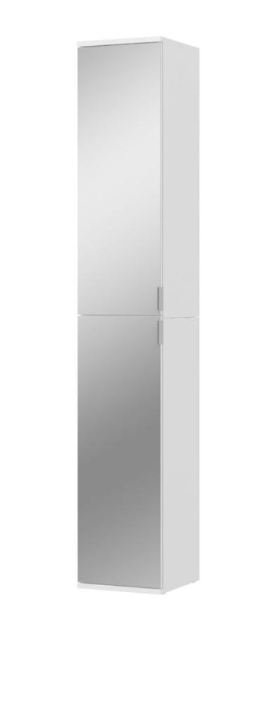 Stauraumschrank mit Spiegel SystemX in weiß 30 x 193 cm Bild 1