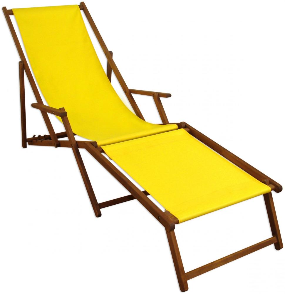 Gartenliege gelb Liegestuhl klappbare Sonnenliege Deckchair Strandstuhl Gartenmöbel 10-302 F Bild 1
