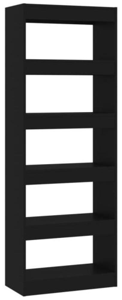 Bücherregal/Raumteiler Schwarz 60x30x166 cm Holzwerkstoff Bild 1