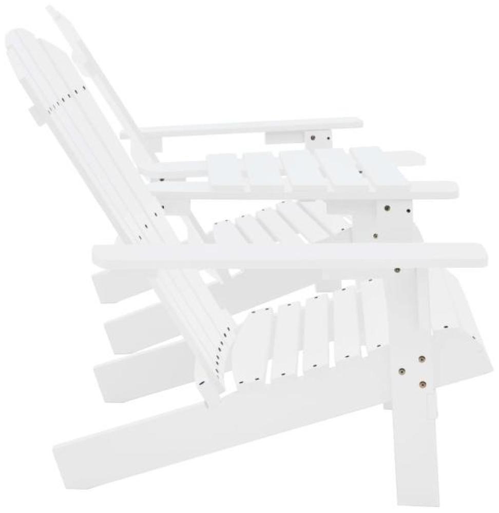 Garten-Adirondack-Stühle mit Teetisch Massivholz Tanne Weiß Bild 1