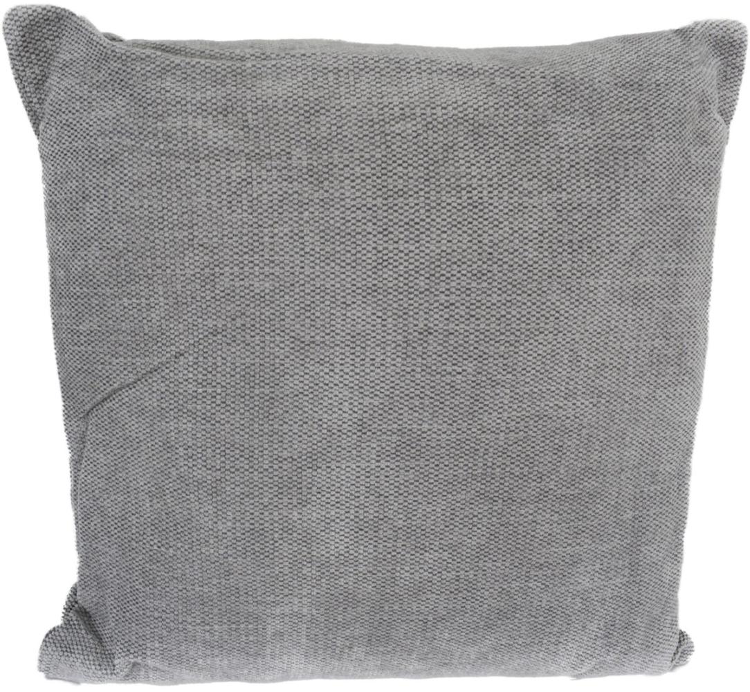 Chenille Dekokissen 45 x 45 cm Couchkissen einfarbig mit Reißverschluss silber Bild 1