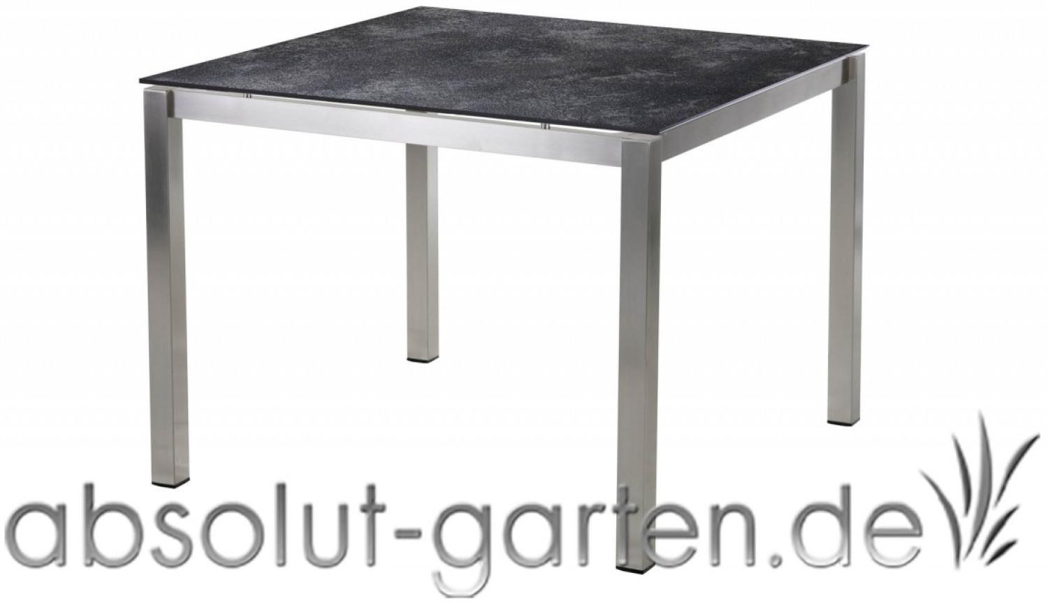 Tisch San Marino 98 cm (Granit dunkel Edelstahl) Bild 1