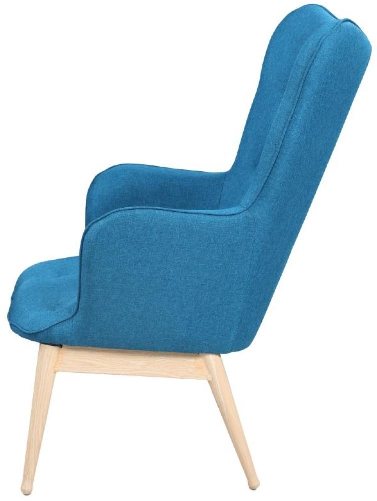 Sit Möbel Sit&Chairs Sessel L = 87 x B = 71 x H = 98 cm Gestell natur, Bezug blau Bild 1