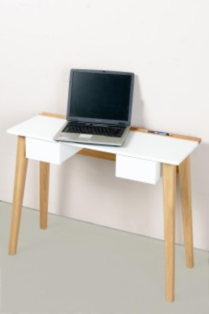 Schreibtisch mit 2 Schubladen, weiß, 91 x 35 x 72 cm Bild 1