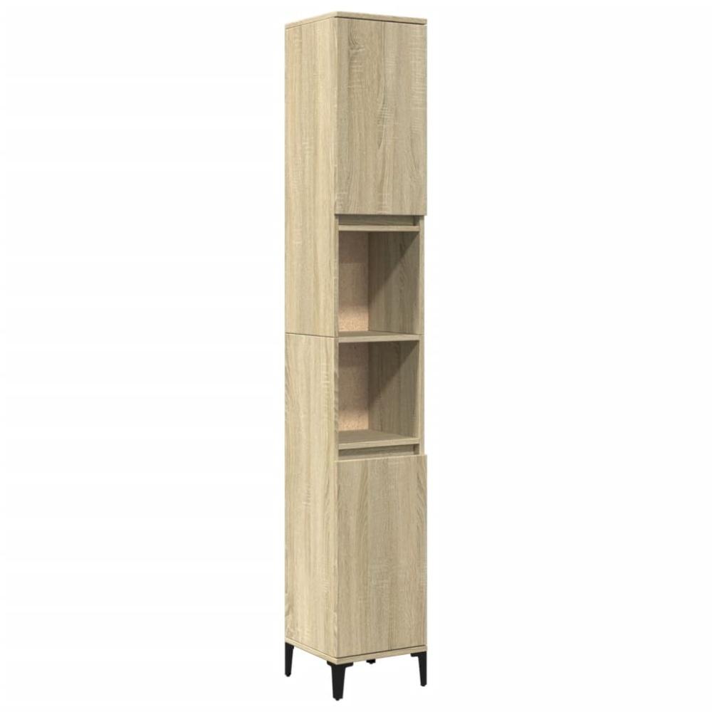 vidaXL Badschrank Sonoma-Eiche 30x30x190 cm Holzwerkstoff Bild 1