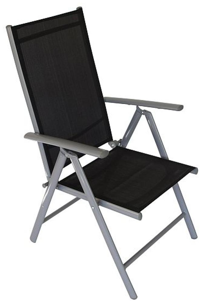 Klappsessel Gartensessel Sessel 4er Set Alu/Textil schwarz Bild 1