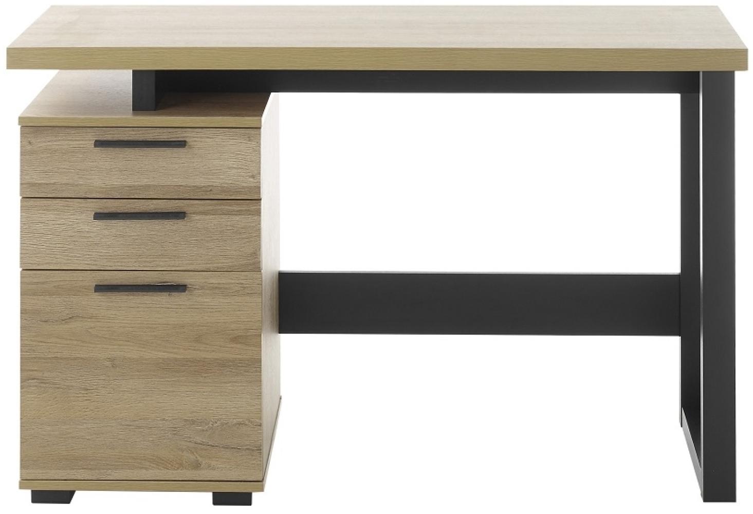 Schreibtisch Marano mit Schubkästen | Eiche Granson Oak / Schwarz Bild 1