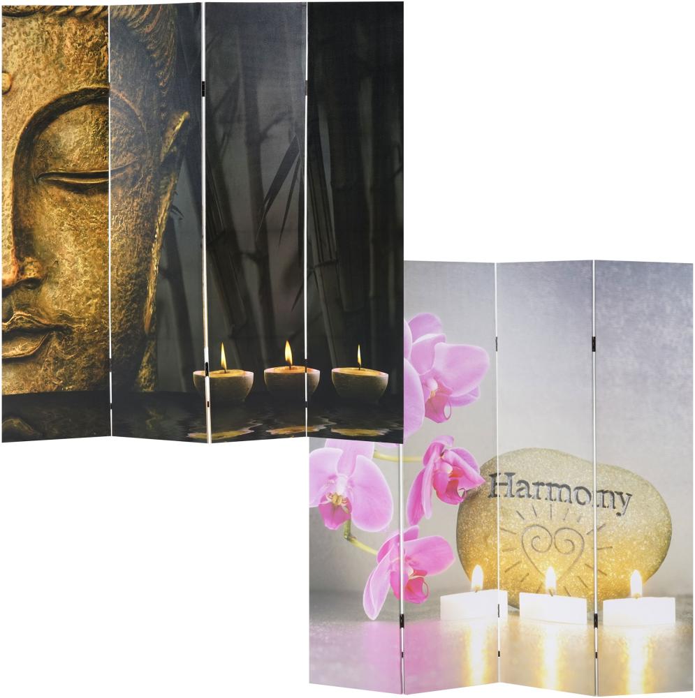 Foto-Paravent Buddha, Paravent Raumteiler Trennwand ~ 180x160 cm Bild 1