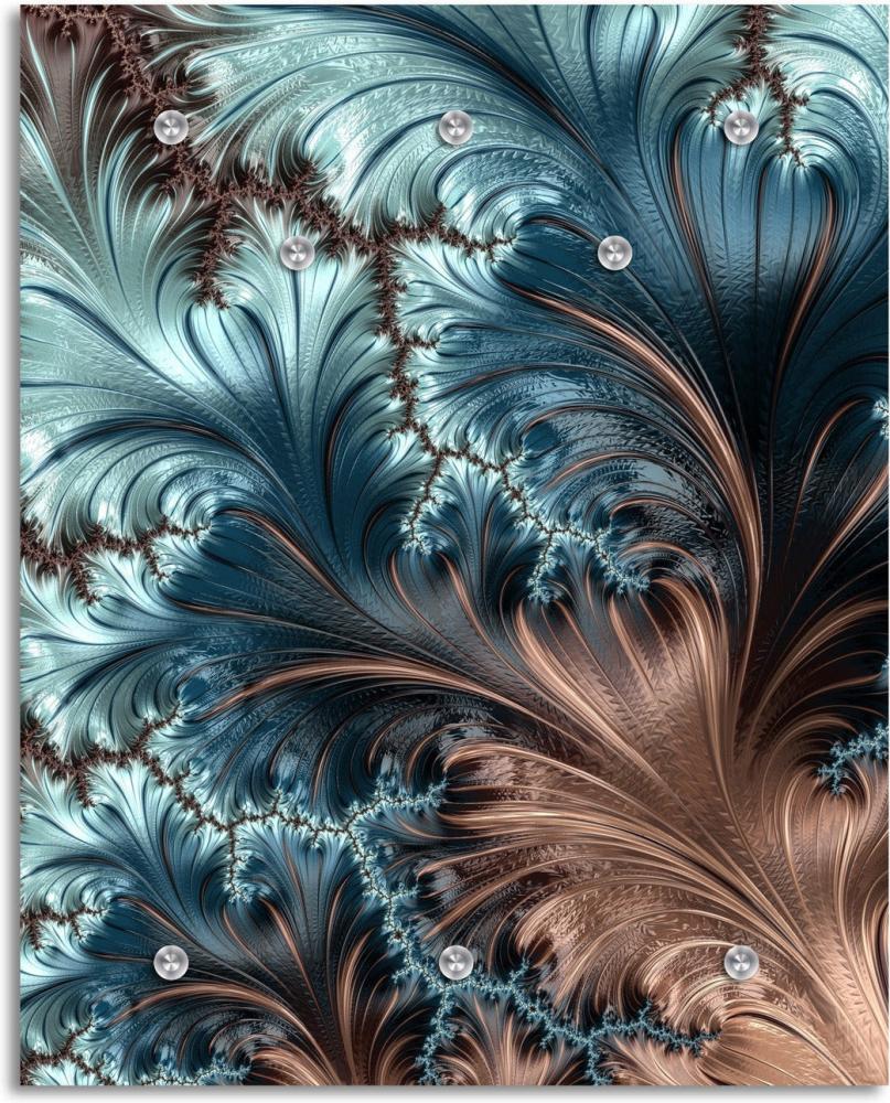Queence Garderobe - "Feathers Of Love" Druck auf hochwertigem Arcylglas inkl. Edelstahlhaken und Aufhängung, Format: 100x120cm Bild 1