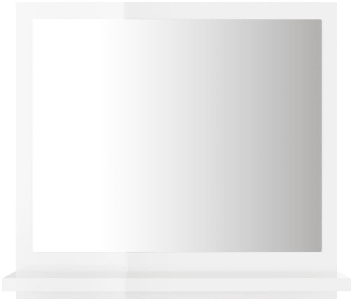 vidaXL Badspiegel Hochglanz-Weiß 40x10,5x37 cm Spanplatte Bild 1