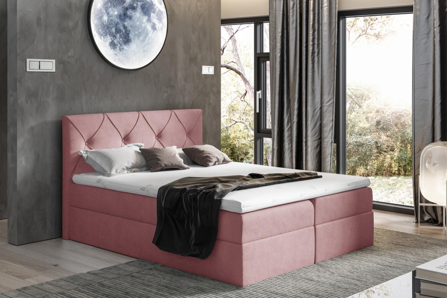 Stylefy 'Arian' Boxspringbett Velours Lila 160 x 200 cm Bild 1