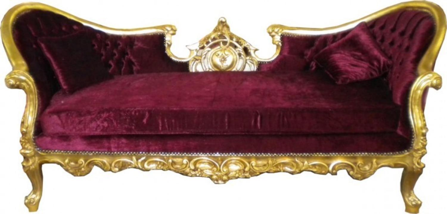 Casa Padrino Barock Sofa "Vampire" Bordeaux/Gold - Limited Edition Bild 1