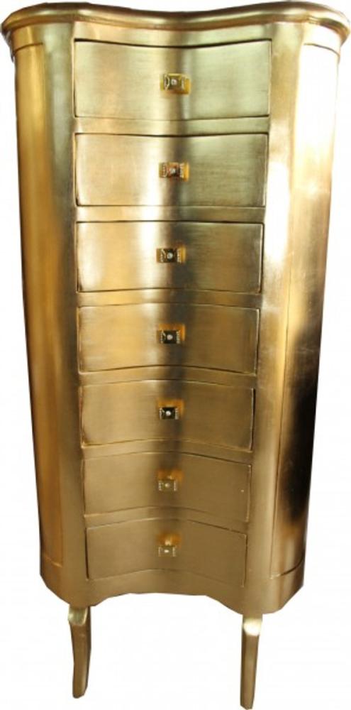 Casa Padrino Barock Kommode Gold mit 7 Schubladen Oval - Antik Stil Bild 1