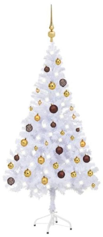vidaXL Künstlicher Weihnachtsbaum mit LEDs & Schmuck 120 cm 230 Zweige, Mit Beleuchtung [3077492] Bild 1