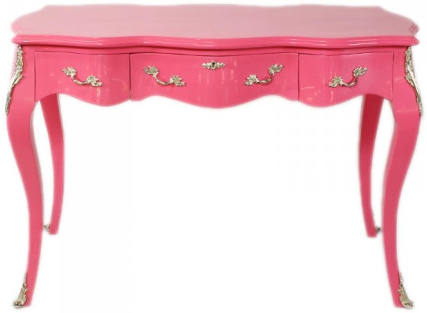 Casa Padrino Barock Schreibtisch Sekretär / Konsole Pink 120 x 60 x H80 cm - Luxus Möbel Bild 1