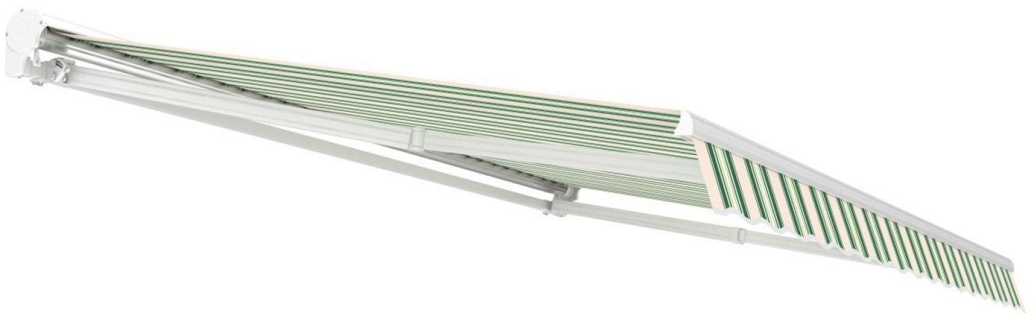 TrendLine Halb-Kassettenmarkise, grün-weiß gestreift, Breite: 400 cm, Ausfall: 300 cm Bild 1
