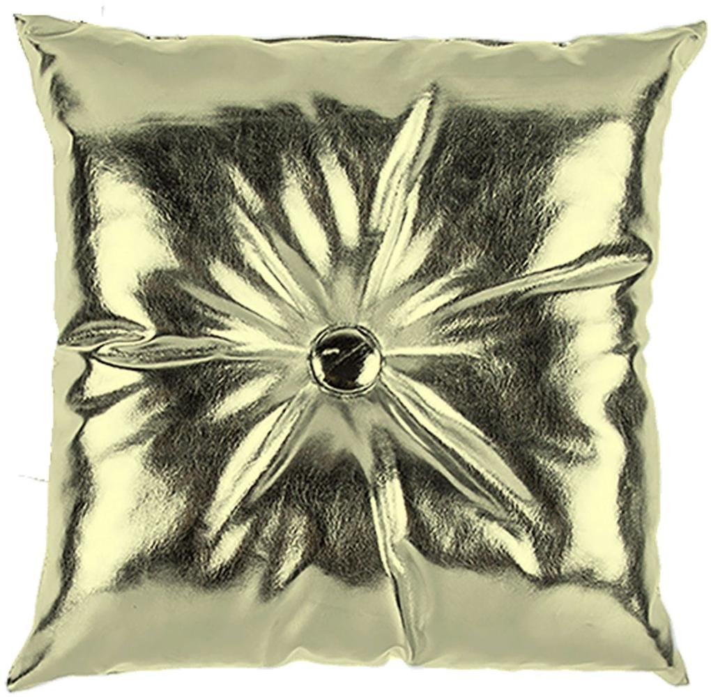 Deko Kissen Sofakissen Couchkissen 30x30cm in gold oder silber Metalloptik gold Bild 1