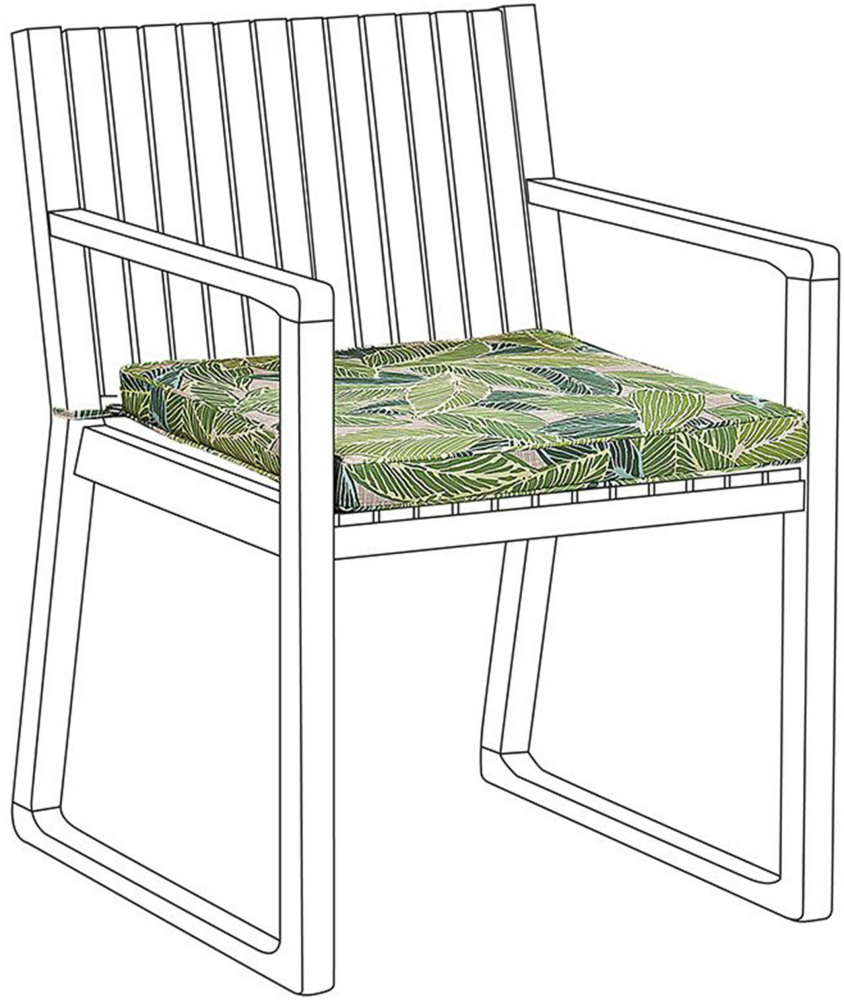 Sitzkissen für Stuhl SASSARI Blättermuster 46 x 46 x 5 cm Bild 1