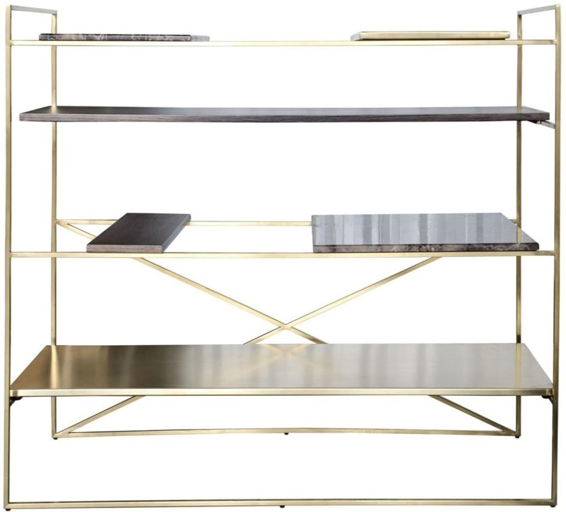 Casa Padrino Luxus Wohnzimmerschrank Gold 110 x 45 x H. 100,5 cm - Designer Regalschrank Bild 1