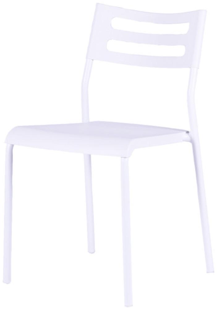 Stuhl weiß Kunststoff Esszimmerstuhl Küchenstuhl Esszimmermöbel Gestell aus Metall Art. 369 770x500x410 Bild 1