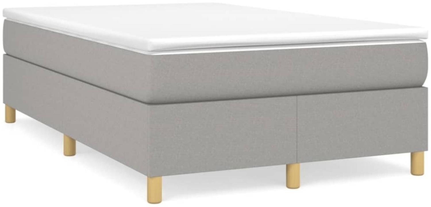 vidaXL Boxspringbett mit Matratze Hellgrau 120x190 cm Stoff Bild 1