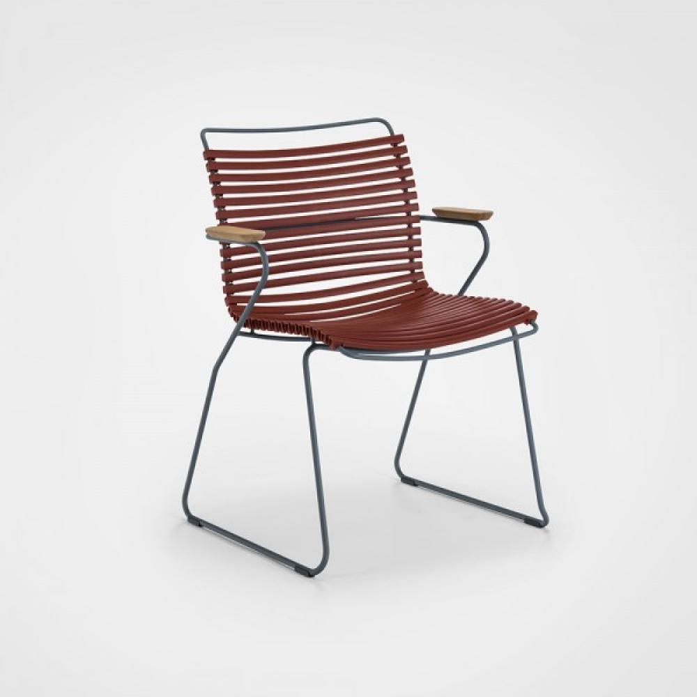 Outdoor Stuhl Click mit Armlehne paprika Bild 1