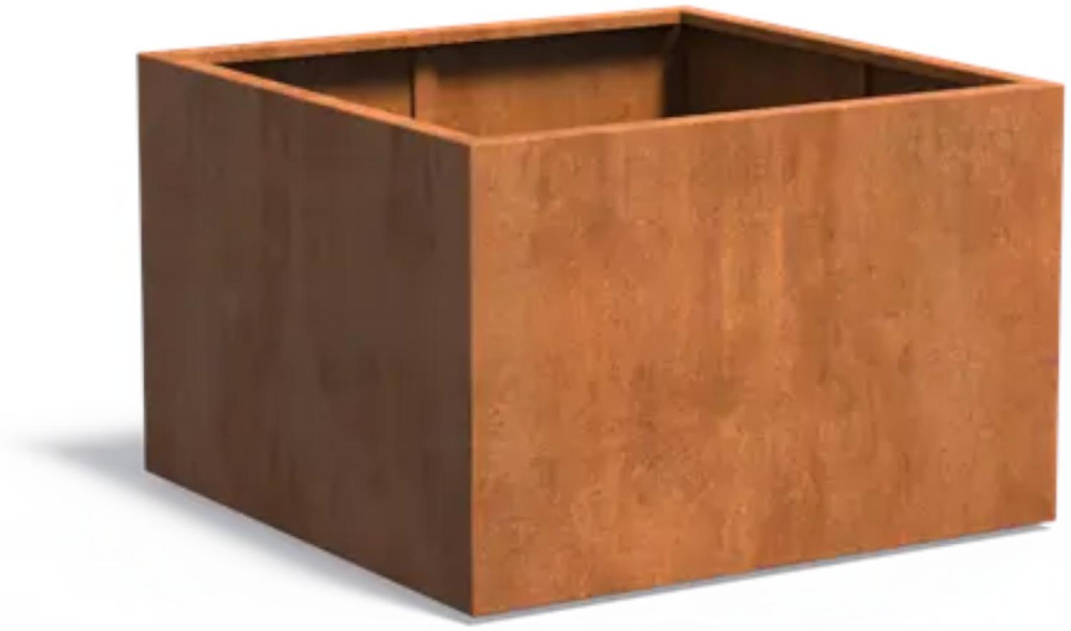 Adezz Pflanzgefäß Carrez Standard Quadrat aus Corten-Stahl Pflanzkübel Größe 120x120x80 cm Bild 1