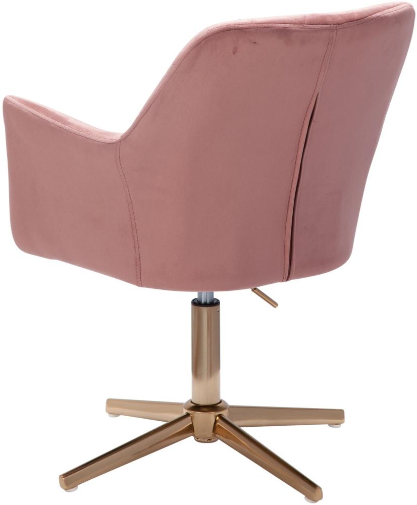 KADIMA DESIGN Sessel-Drehstuhl TANARO mit Armlehnen und Schreibtisch-Home-Office-Drehfunktion. Farbe: Rosa Bild 1