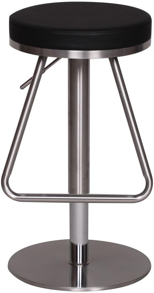 KADIMA DESIGN Barhocker MIS - Höhenverstellbarer Edelstahl-Barstuhl für moderne Inneneinrichtung. Farbe: Schwarz Bild 1