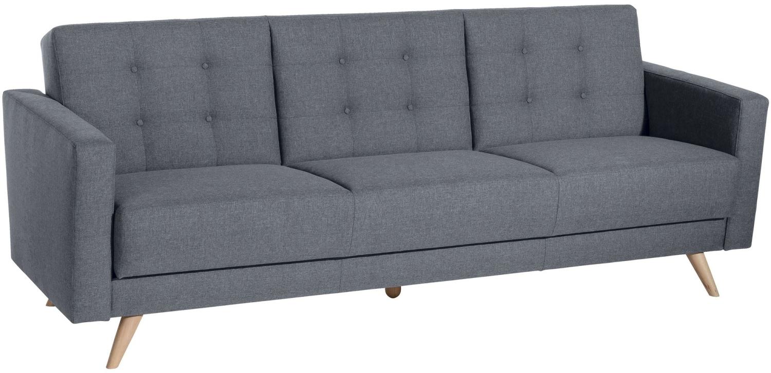 Sofa 3-Sitzer mit Bettfunktion Karisa Bezug Flachgewebe Buche natur / denim 21923 Bild 1