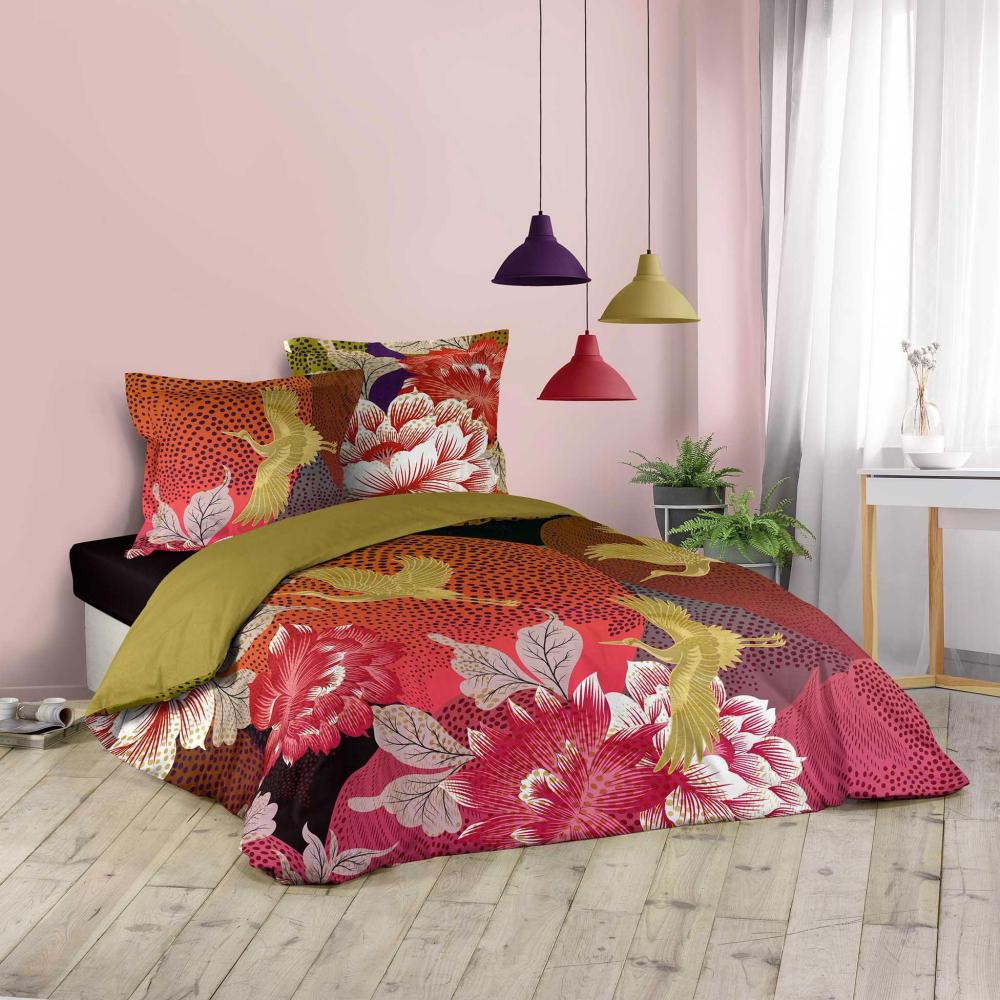 3tlg. Bettwäsche 240x220 Baumwolle Übergröße Kissen Bettdecke Asia Bettbezug Bild 1