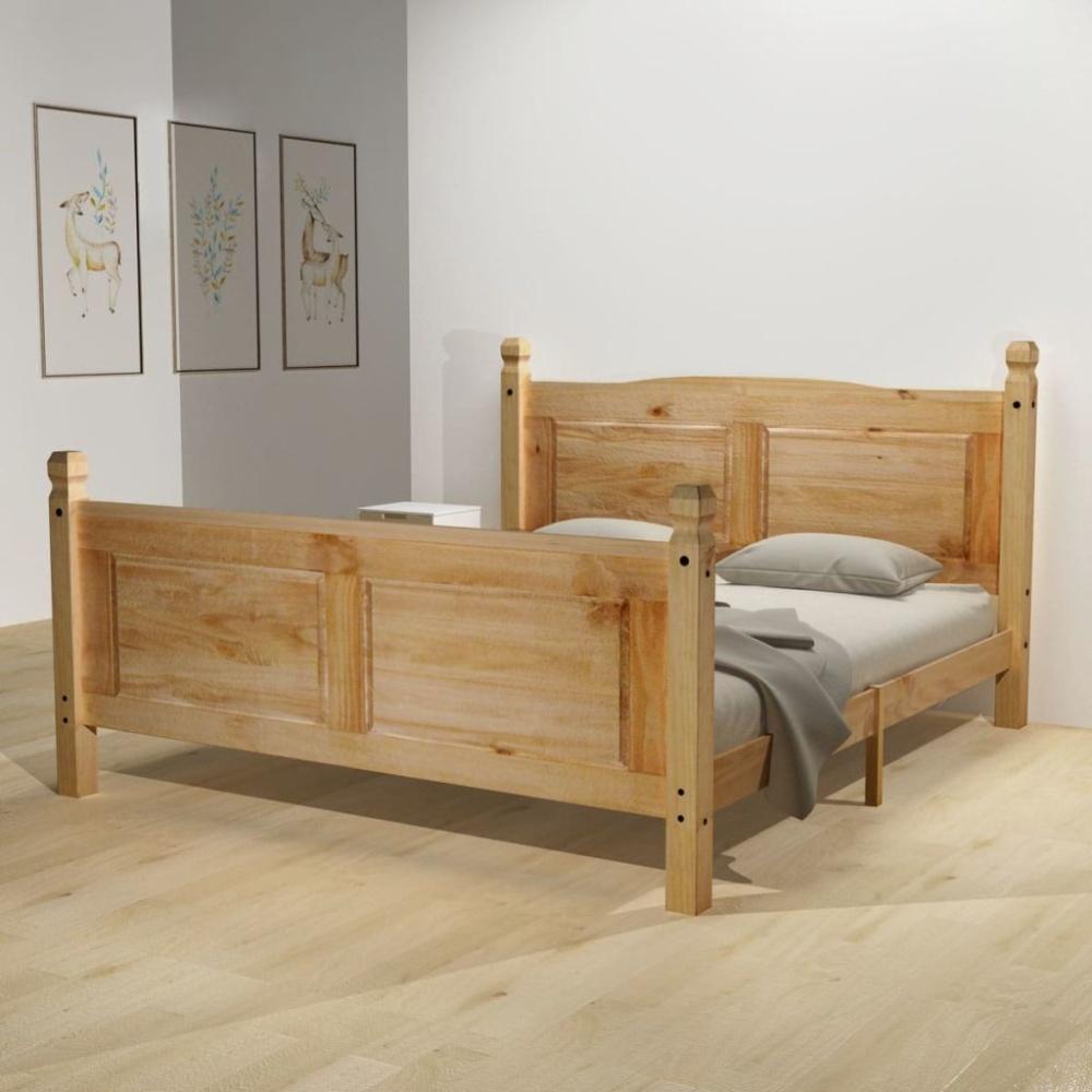 Bett mit Matratze Mexikanische Kiefer Corona-Stil 160 x 200 cm Bild 1