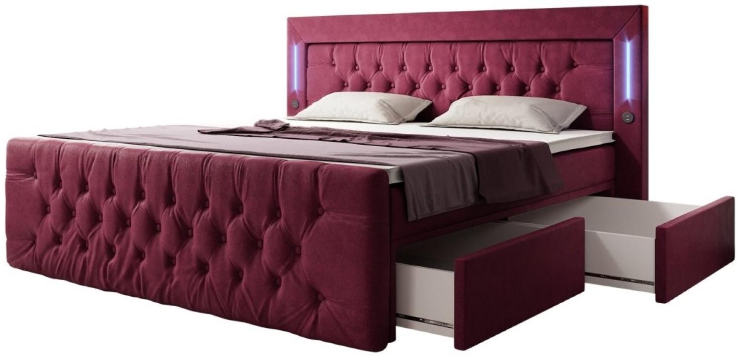 Boxspringbett Diva 160x200 H2 Rot Bild 1