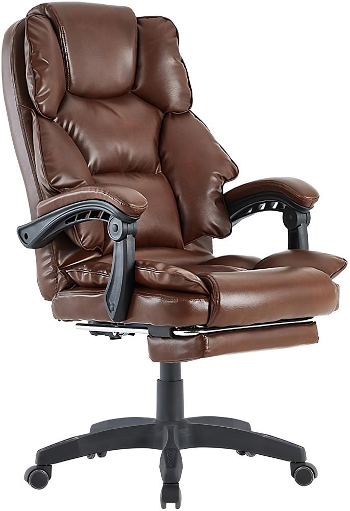 Schreibtischstuhl Bürostuhl Gamingstuhl Racing Chair Chefsessel mit Fußstütze Dunkelbraun Bild 1