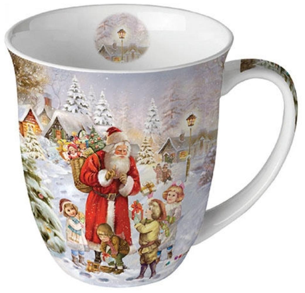 Kaffeebecher Weihnachtsmann bringt Geschenke Bild 1