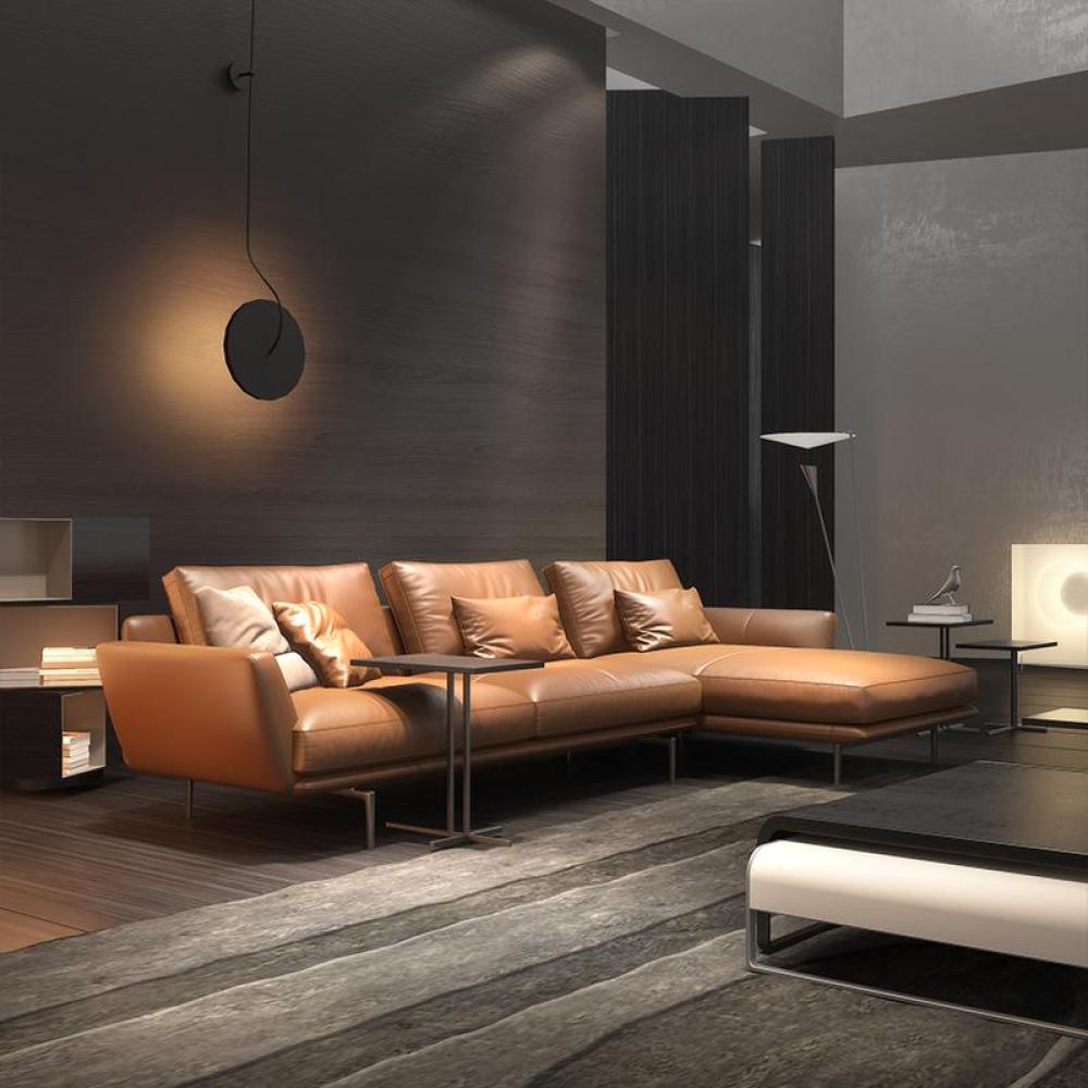 Sofa L-Form Ledersofa Couch Garnitur Design Ecksofa Modern Sofa Bild 1
