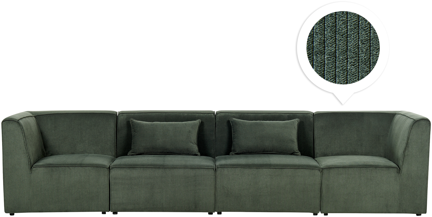 4-Sitzer Sofa Cord dunkelgrün LEMVIG Bild 1