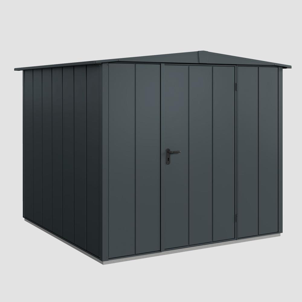 Hörmann Ecostar Aktionsangebot Metall-Gerätehaus Elegant mit Satteldach Typ 2, 238 x 238 cm , anthrazitgrau, 5,7 m²,1-flüglige Tür Bild 1