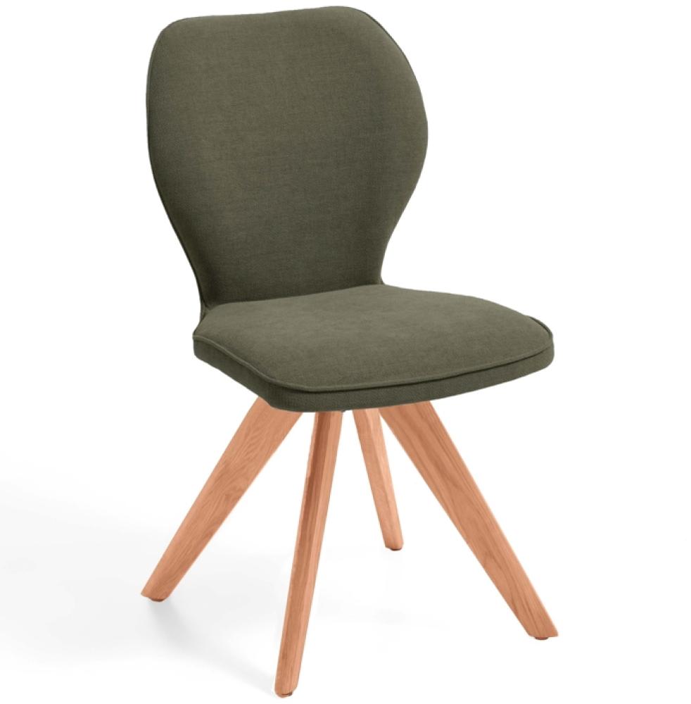 Niehoff Sitzmöbel Colorado Trend-Line Design-Stuhl Kernbuche/Webstoff - 180° drehbar Malea-R oliv Bild 1