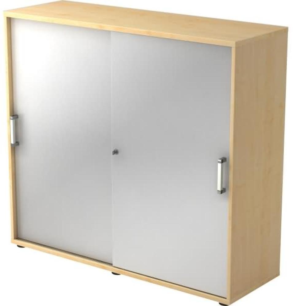 Schiebetürschrank 3 Ordnerhöhen, 120cm CE Ahorn / Silber Bild 1