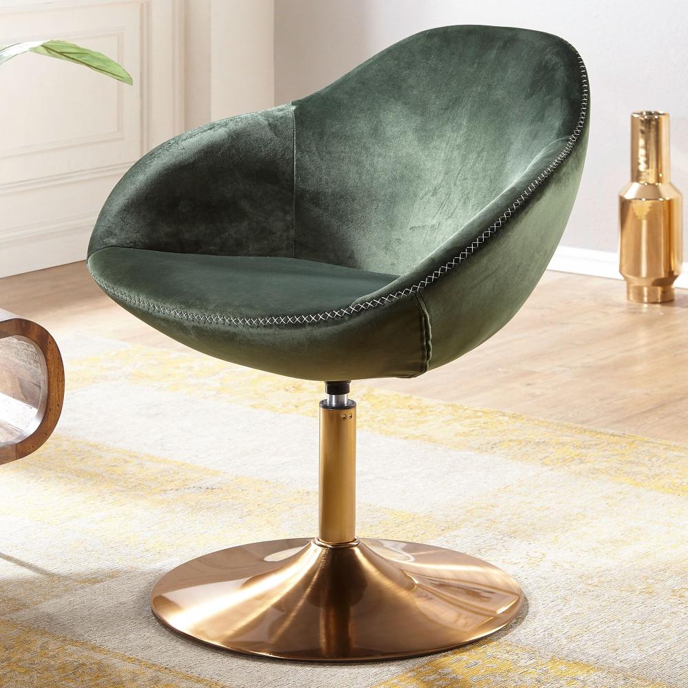 KADIMA DESIGN Loungesessel - Bequemer und stilvoller Sessel mit Drehfunktion und extra weicher Polsterung für pure Entspannung. Farbe: Grün Bild 1