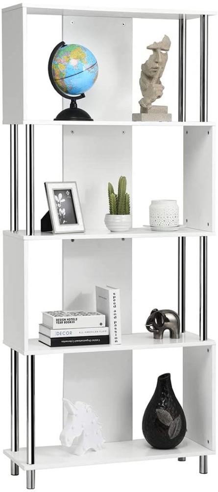 COSTWAY Bücherregal mit 5 Ebenen, weiß, 80x30x184cm Bild 1