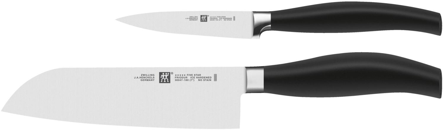 Zwilling Five Star 2 EL Küchenmesser-Set aus schwarzem Edelstahl Bild 1