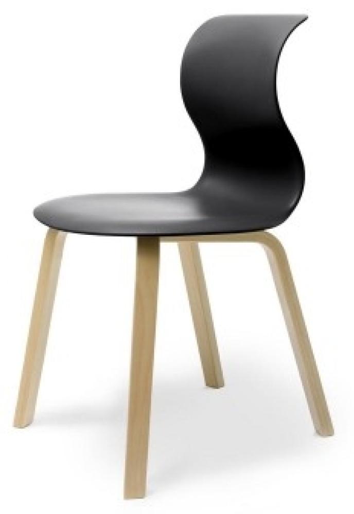 Pro 6 Stuhl - Gestell Buche graphitschwarz Universalgleiter Kunststoff Bild 1