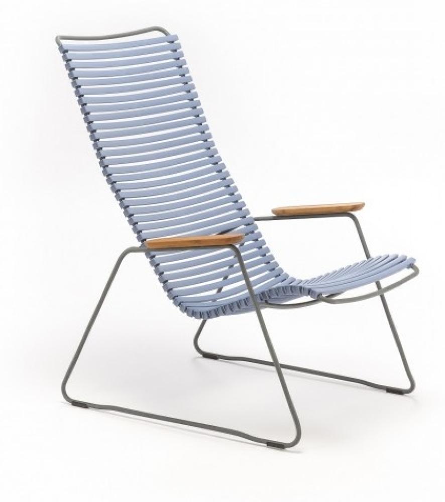 HOUE CLICK Relaxsessel Lounge chair Bambusarmlehnen Stahlgestell Pigeon blue Bild 1
