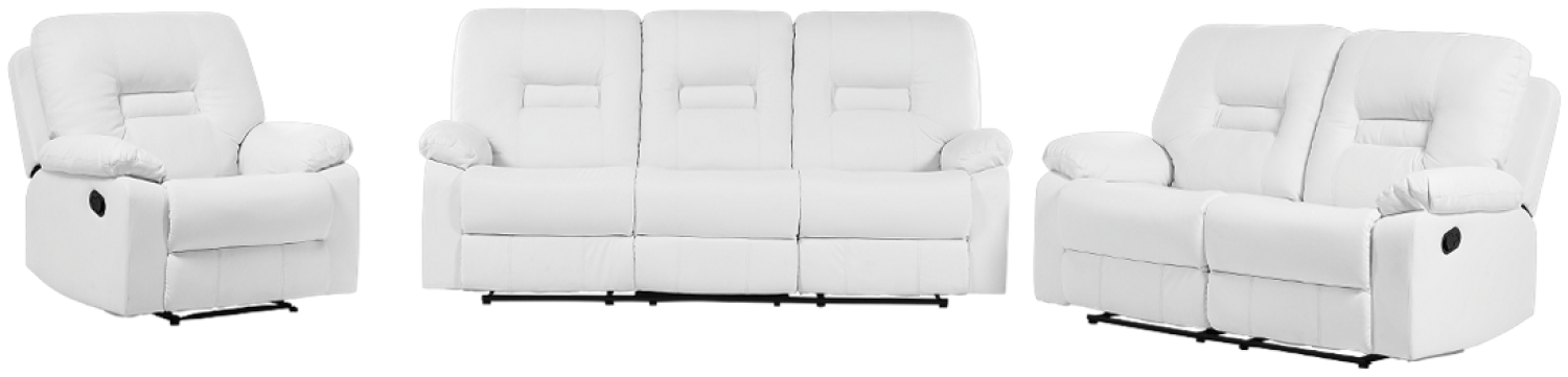 Sofa Set Kunstleder weiß 6-Sitzer verstellbar BERGEN Bild 1