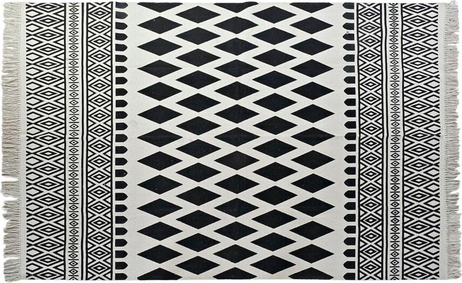 Teppich DKD Home Decor Schwarz Weiß (120 x 180 x 0,7 cm) Bild 1