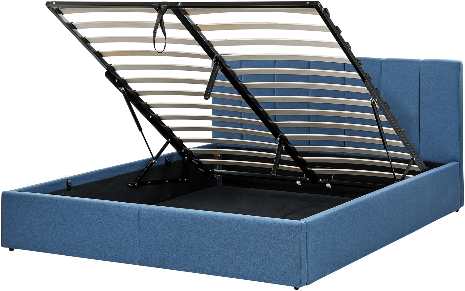 Polsterbett blau mit Bettkasten hochklappbar 160 x 200 cm DREUX Bild 1