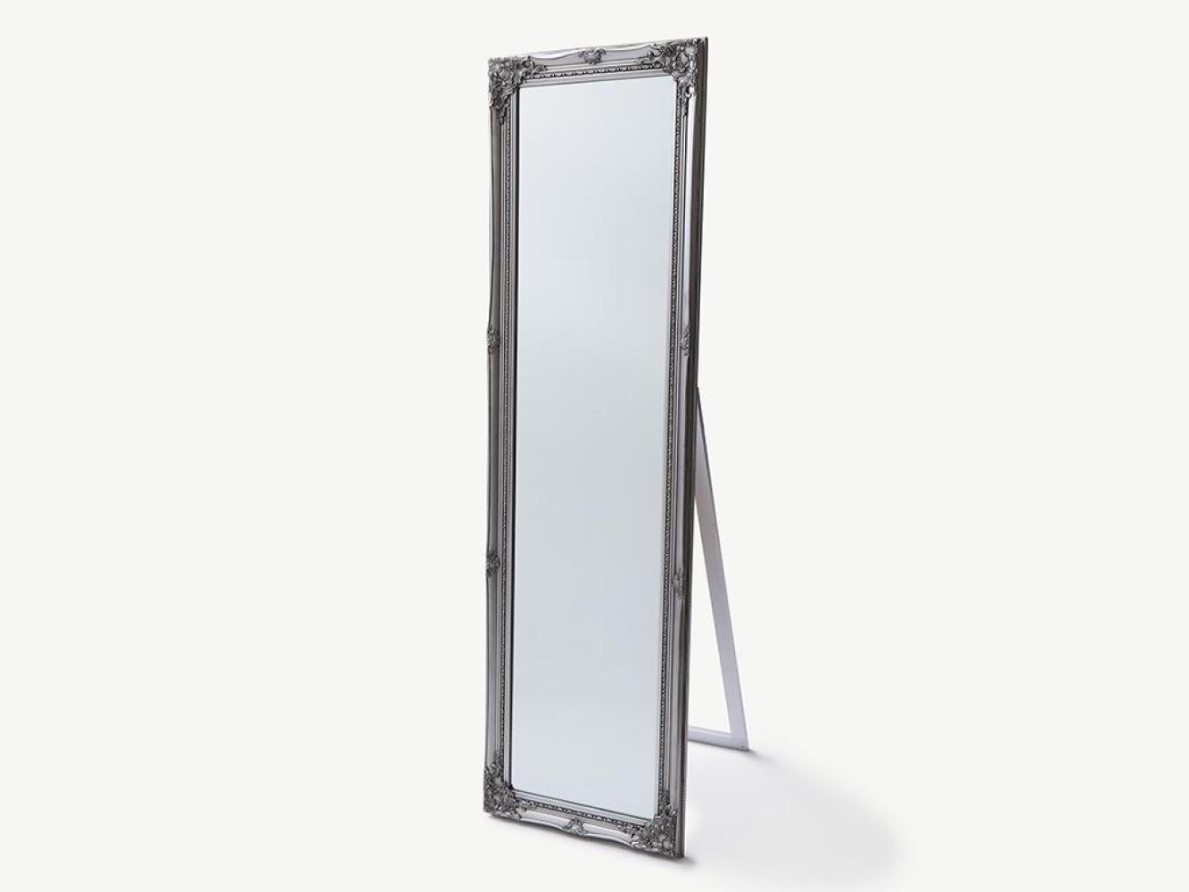 Standspiegel mit Stuck ELVIRE - Eukalyptusholz - 50x170 cm - Silberfarben Bild 1